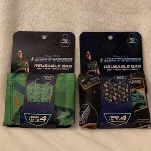 Disney Lightyear Reusable Bags ~ Set of 2 ~ 23" x 16.5" ~ 100% Polyester ~ NIP